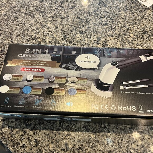 8 in 1 Brush Set NEW in Box ANS-8051A Electric Cleaning Brush - Picture 3 of 5